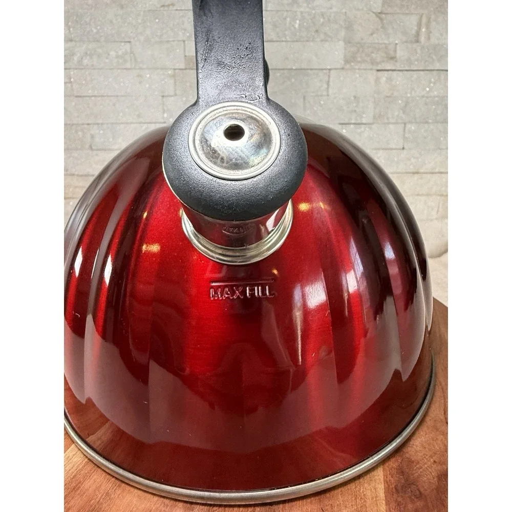 Mr. Coffee Twining 2.1 Quart Pumpkin Shaped Stainless Steel Whistling Tea